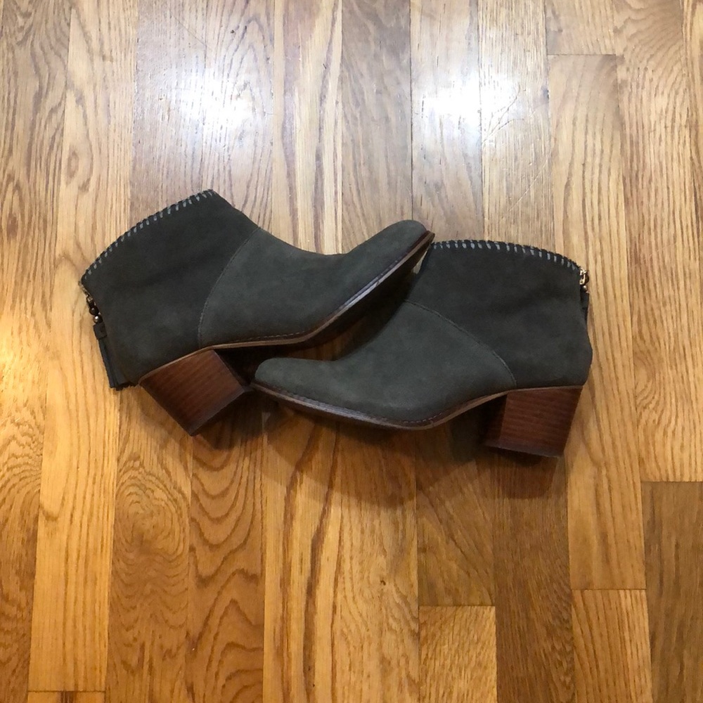 Toms Leila Gray Suede Booties
